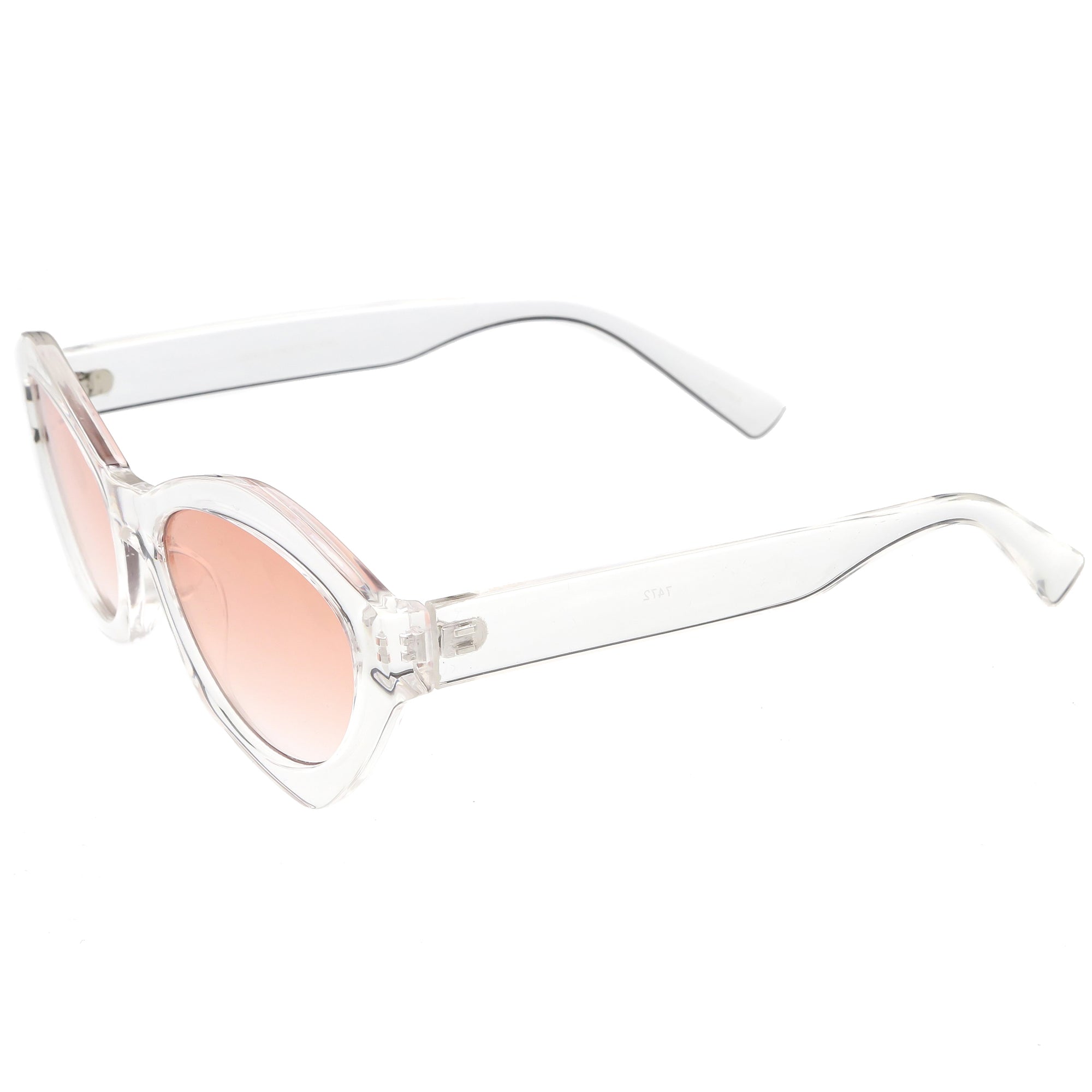 Women's Retro Modern Oval Flat Lens Sunglasses - zeroUV