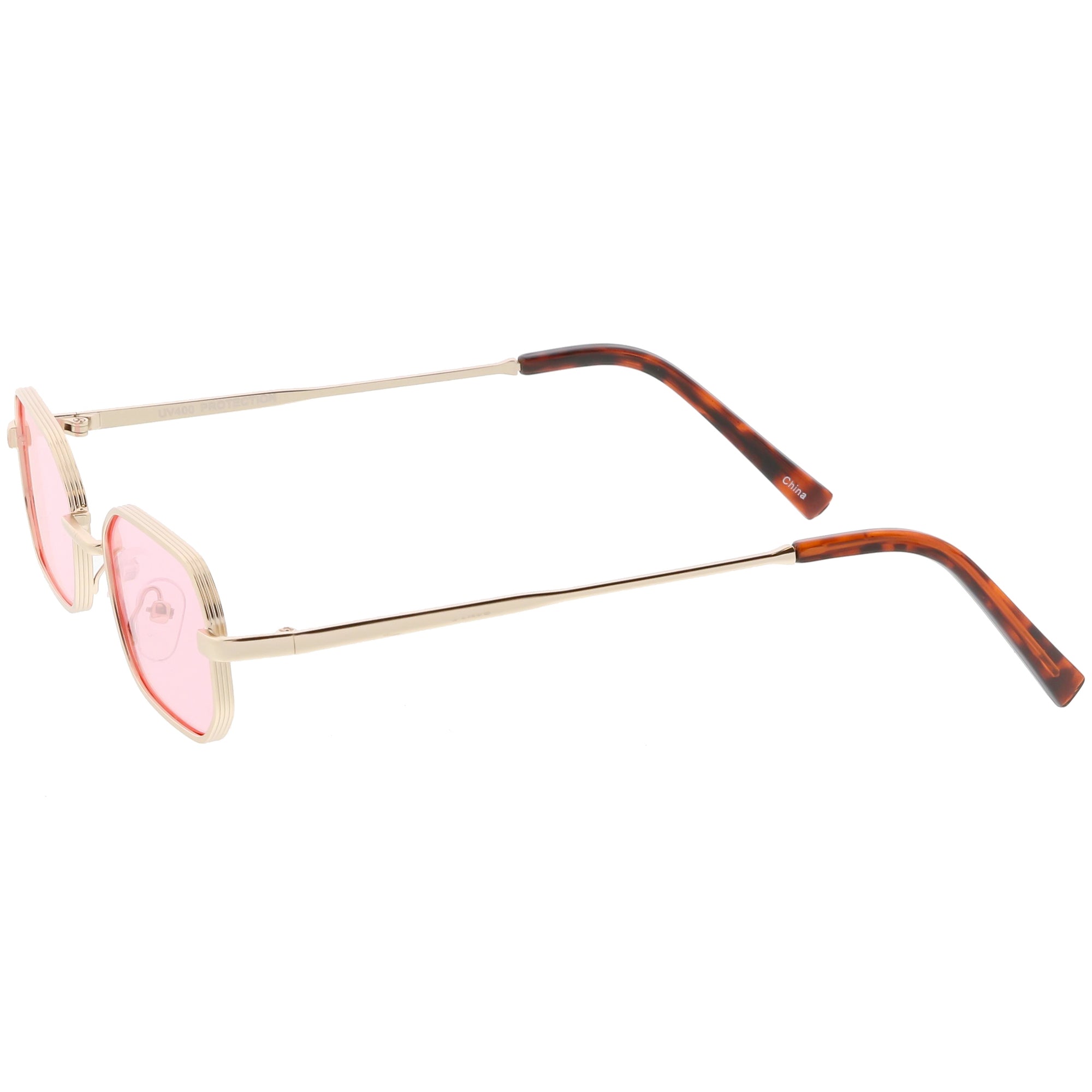 Retro 1990s Micro Rectangle Color Tone Metal Sunglasses Zerouv 