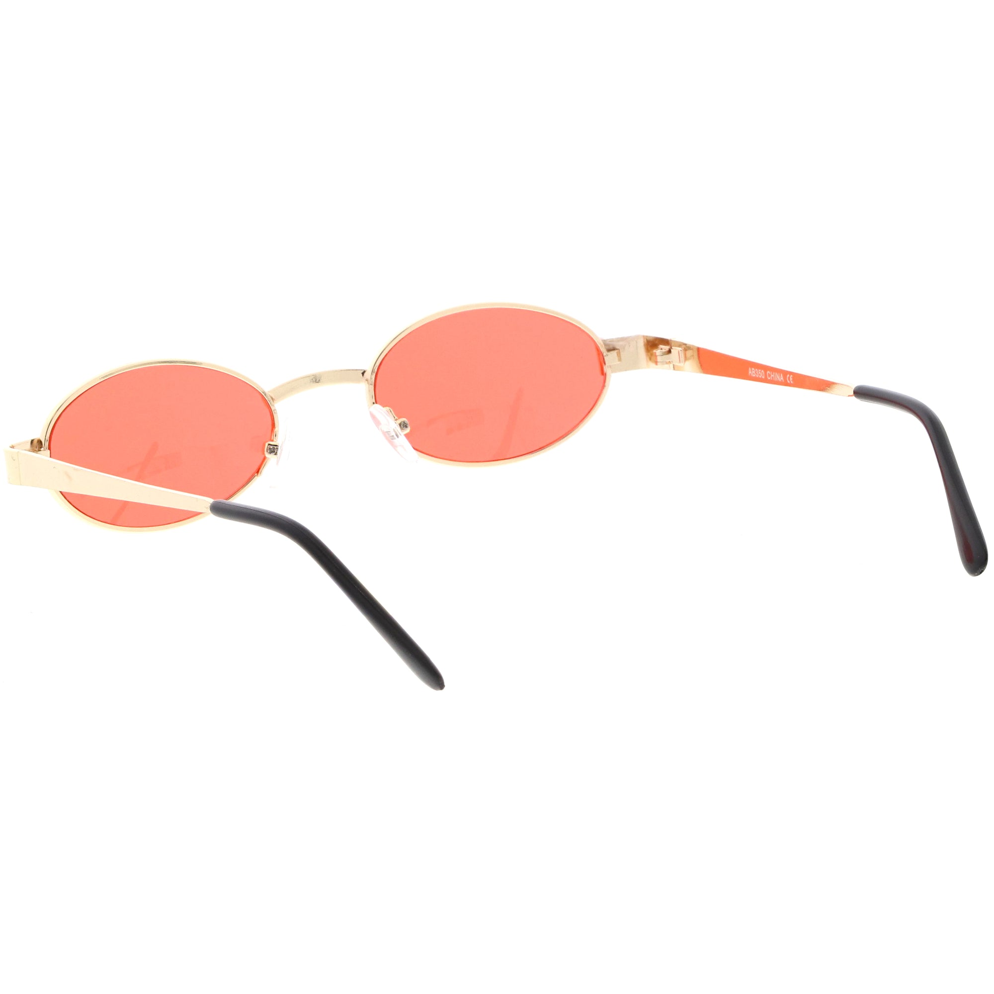 Retro 1990s Small Color Tone Oval Metal Sunglasses Zerouv 