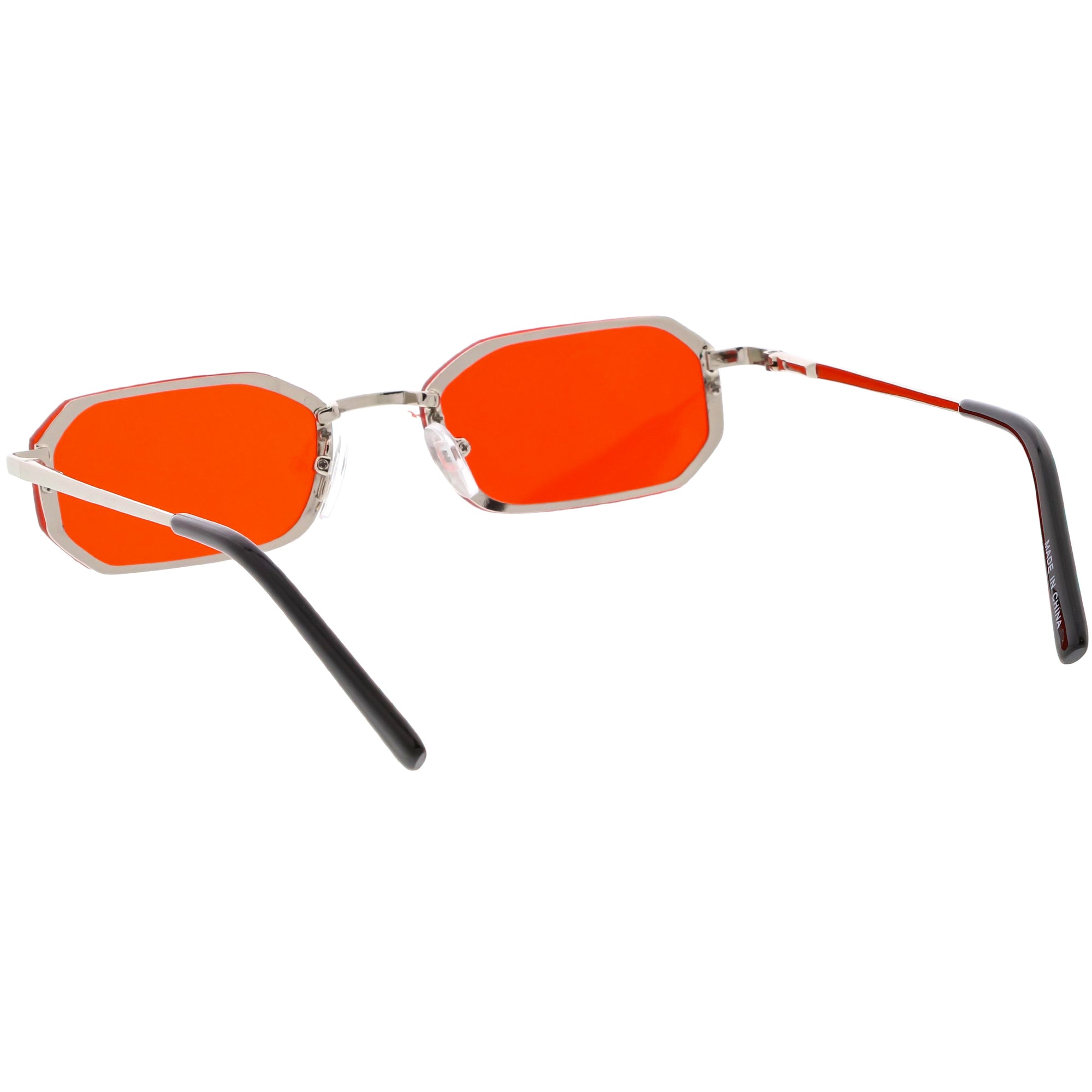 Retro 1990s Jewel Cut Small Rectangle Color Tone Lens Sunglasses Zerouv 