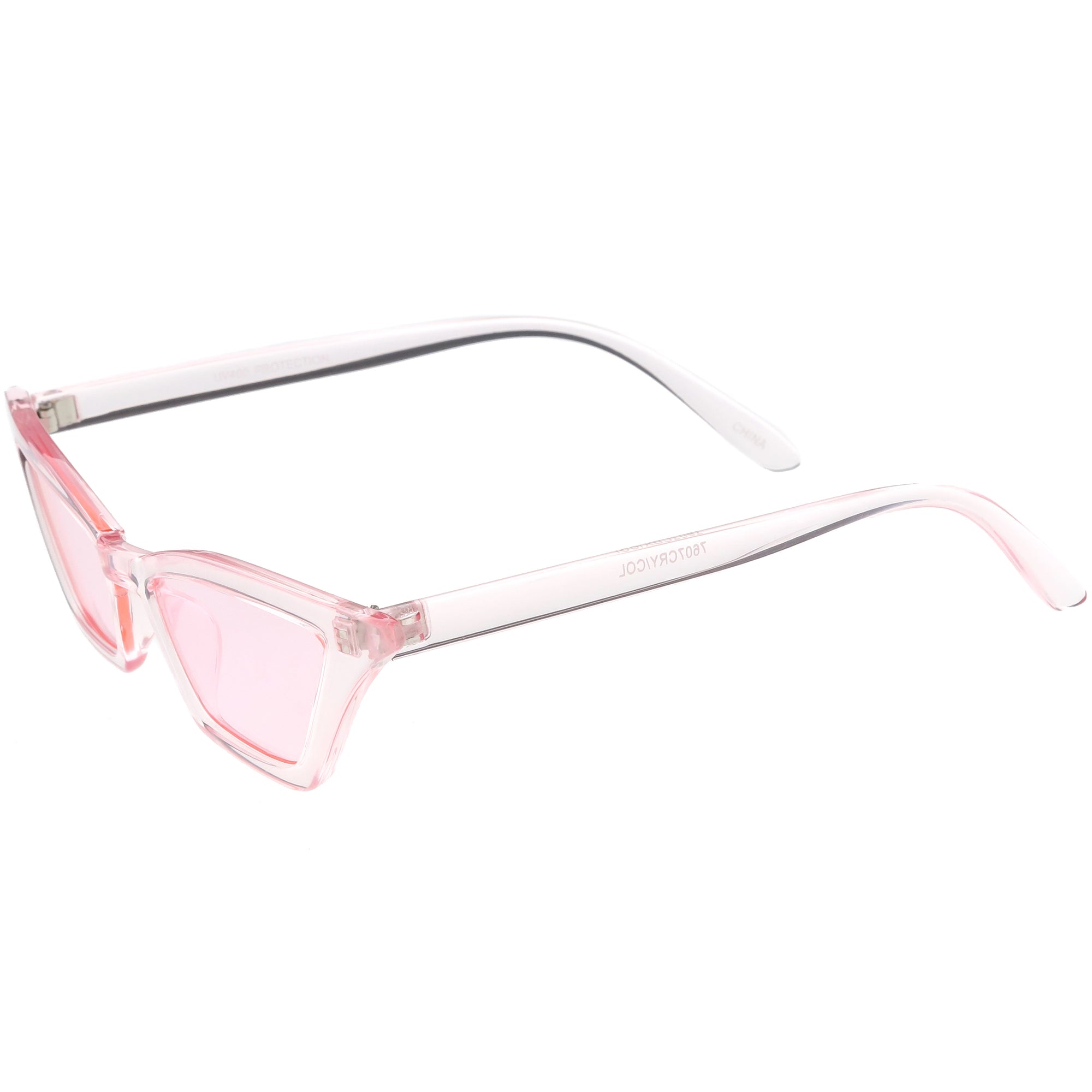 Women's Colorful Translucent Color Tone Lens Cat Eye Sunglasses - zeroUV