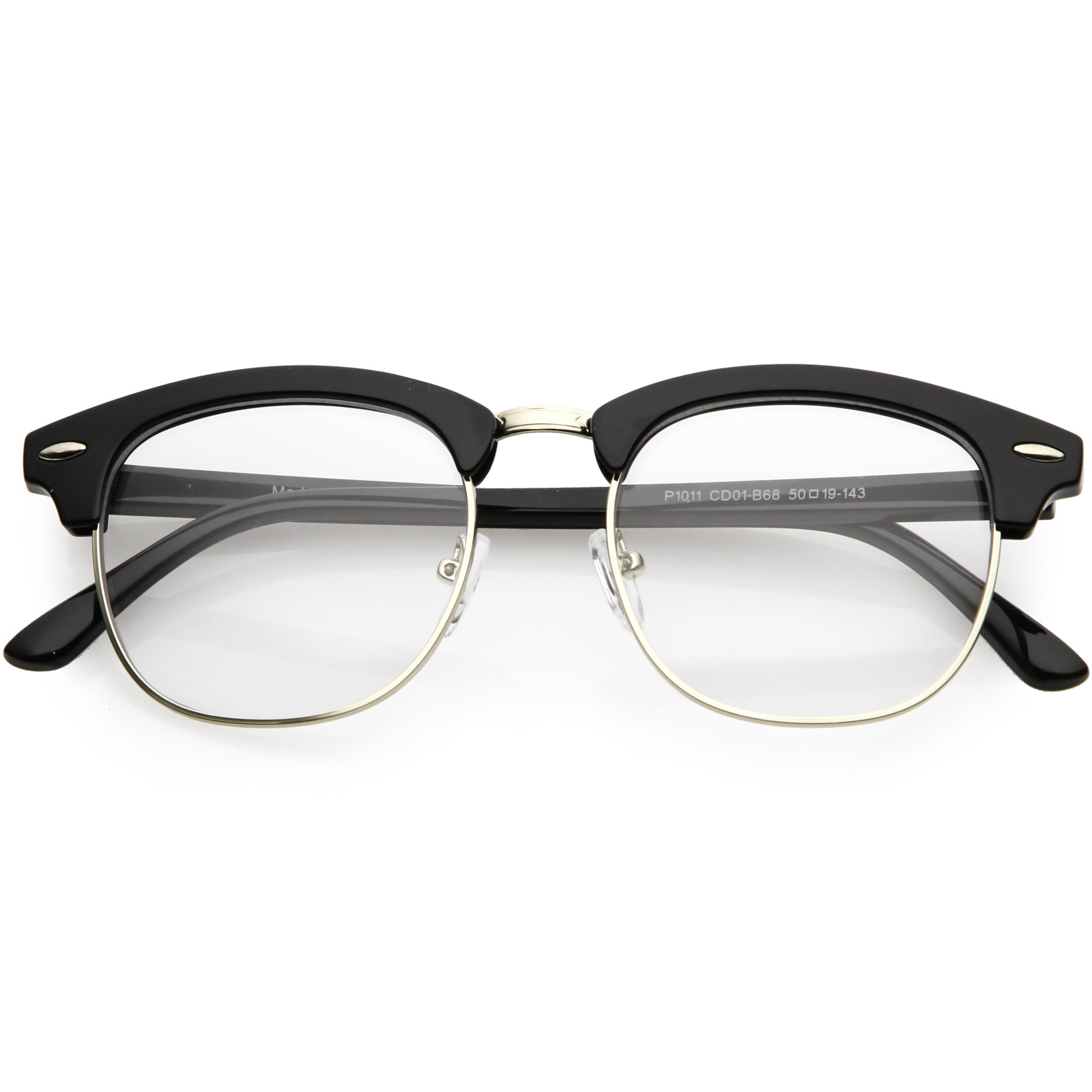 half rim clear lens glasses