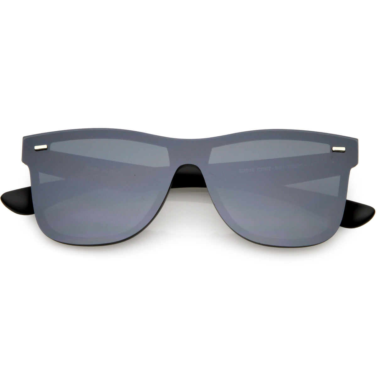 Retro Modern Horned Rim Flat Mirrored Lens Sunglasses - zeroUV