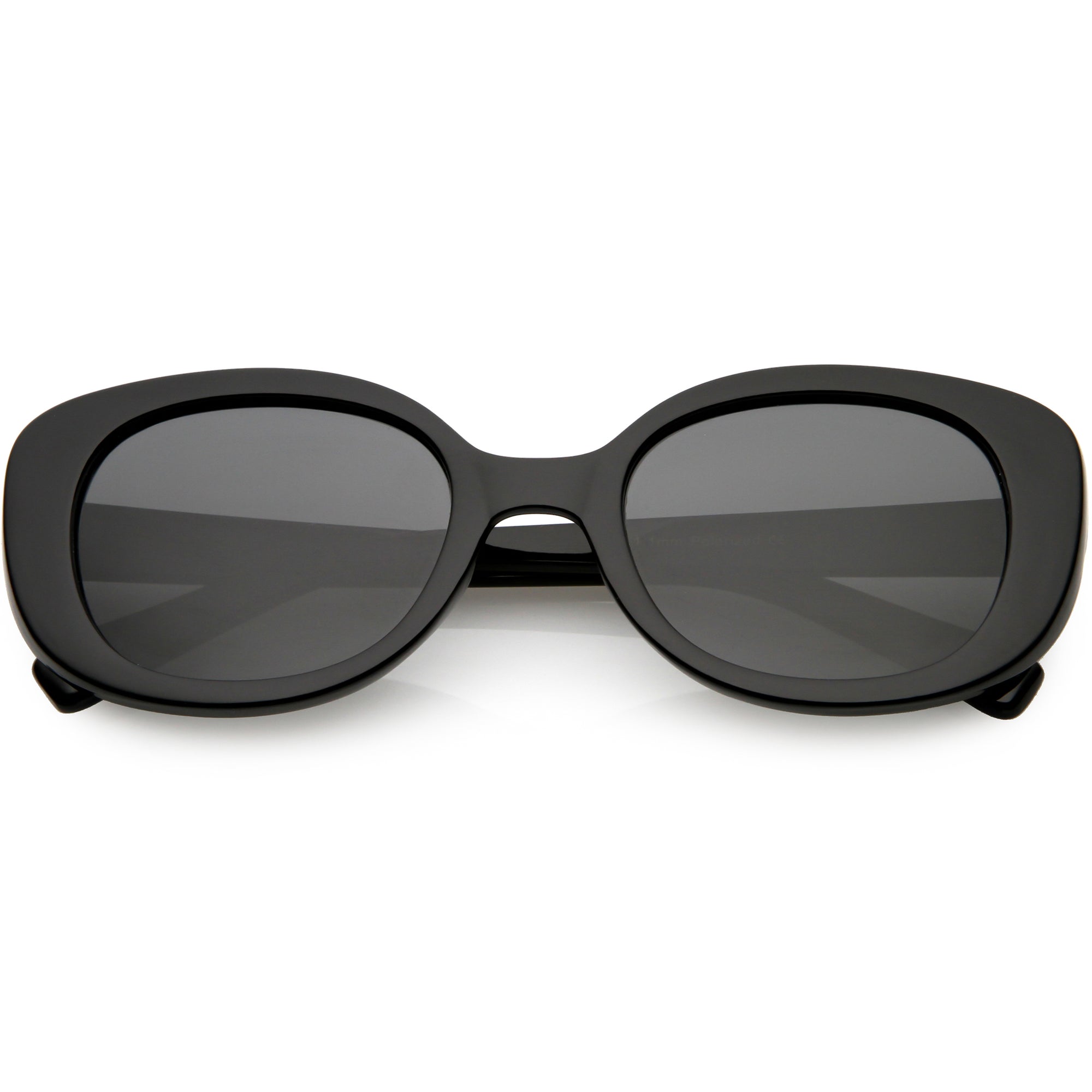 Retro Polarized Lens Wide Arms Oval Sunglasses C926 - zeroUV