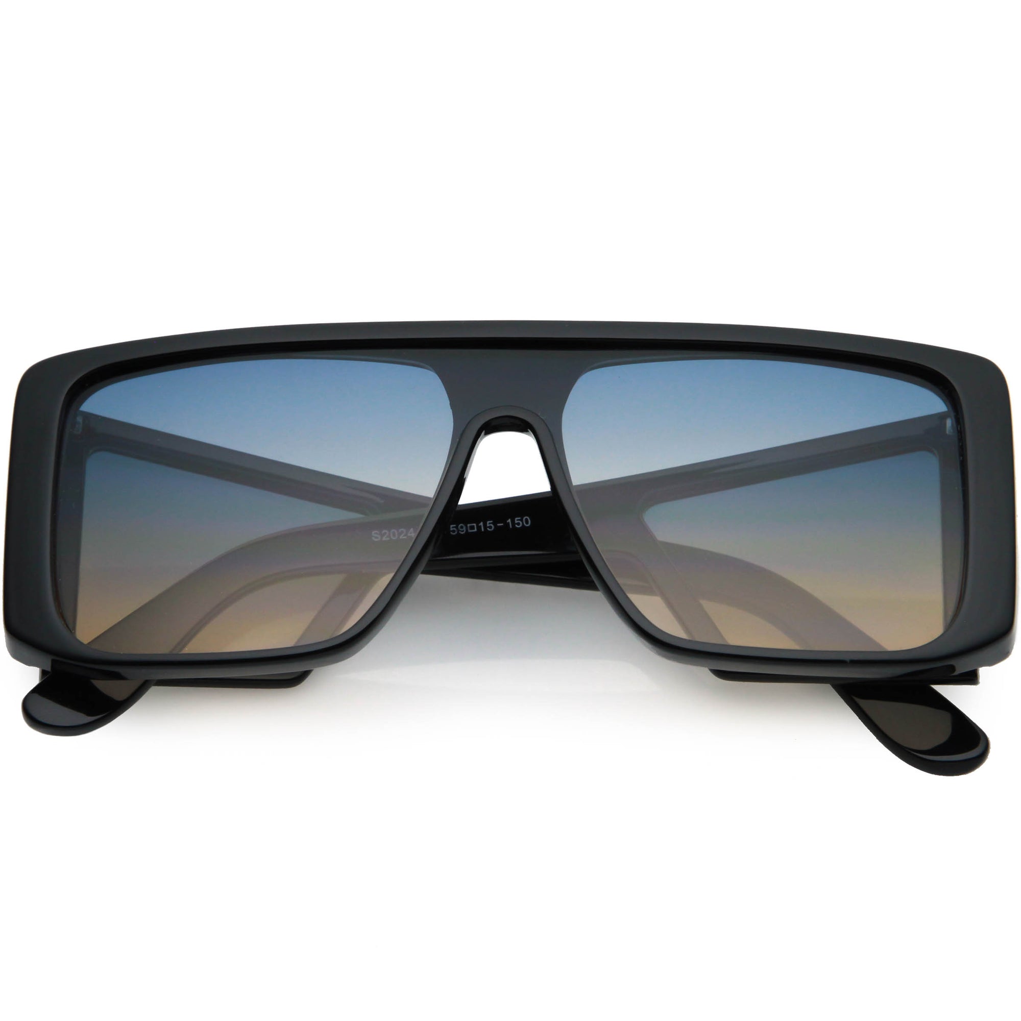 Oversize Retro Modern Square Side Window Shield Sunglasses Zerouv 