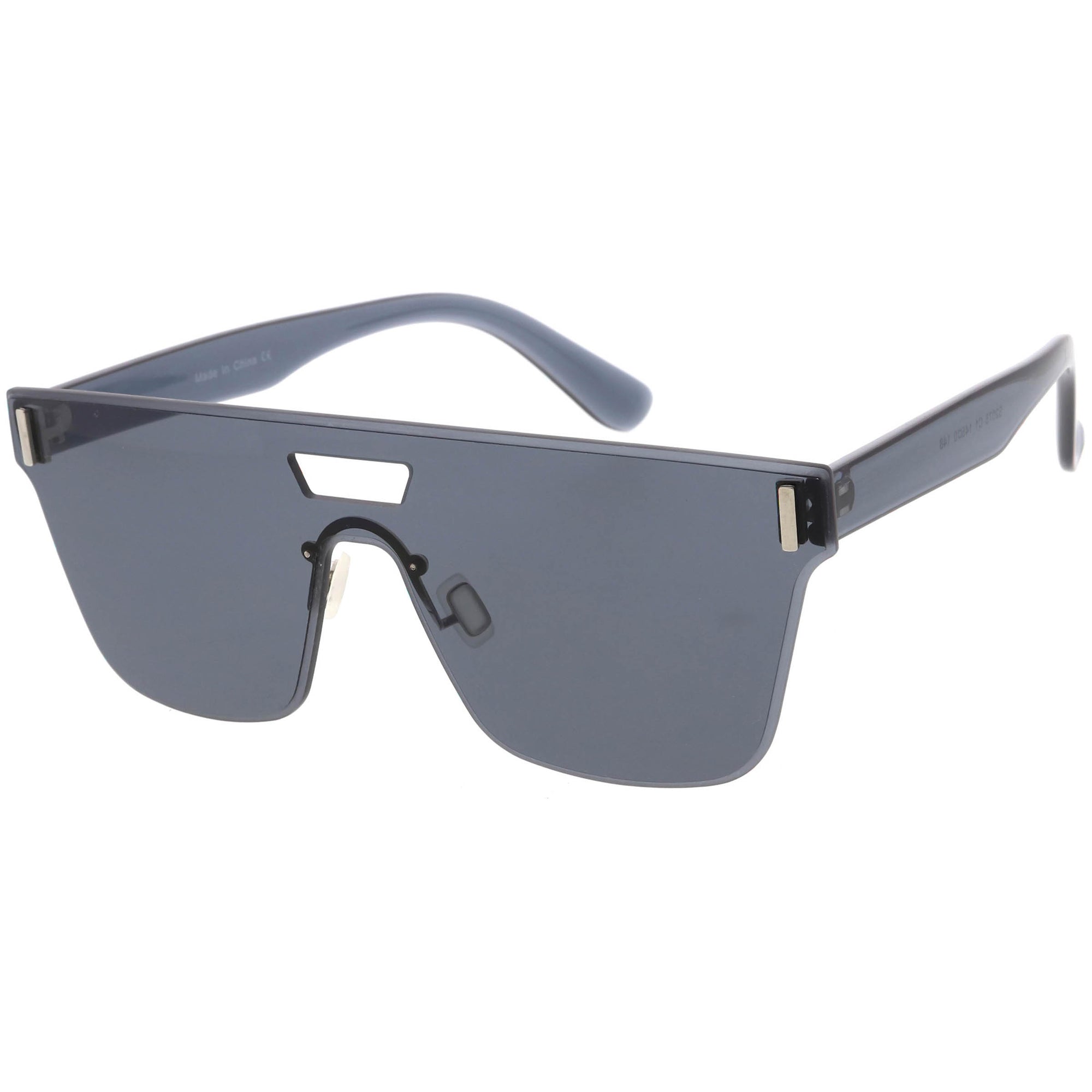 Modern Sports Fashion Rimless Flat Lens Shield Sunglasses - zeroUV