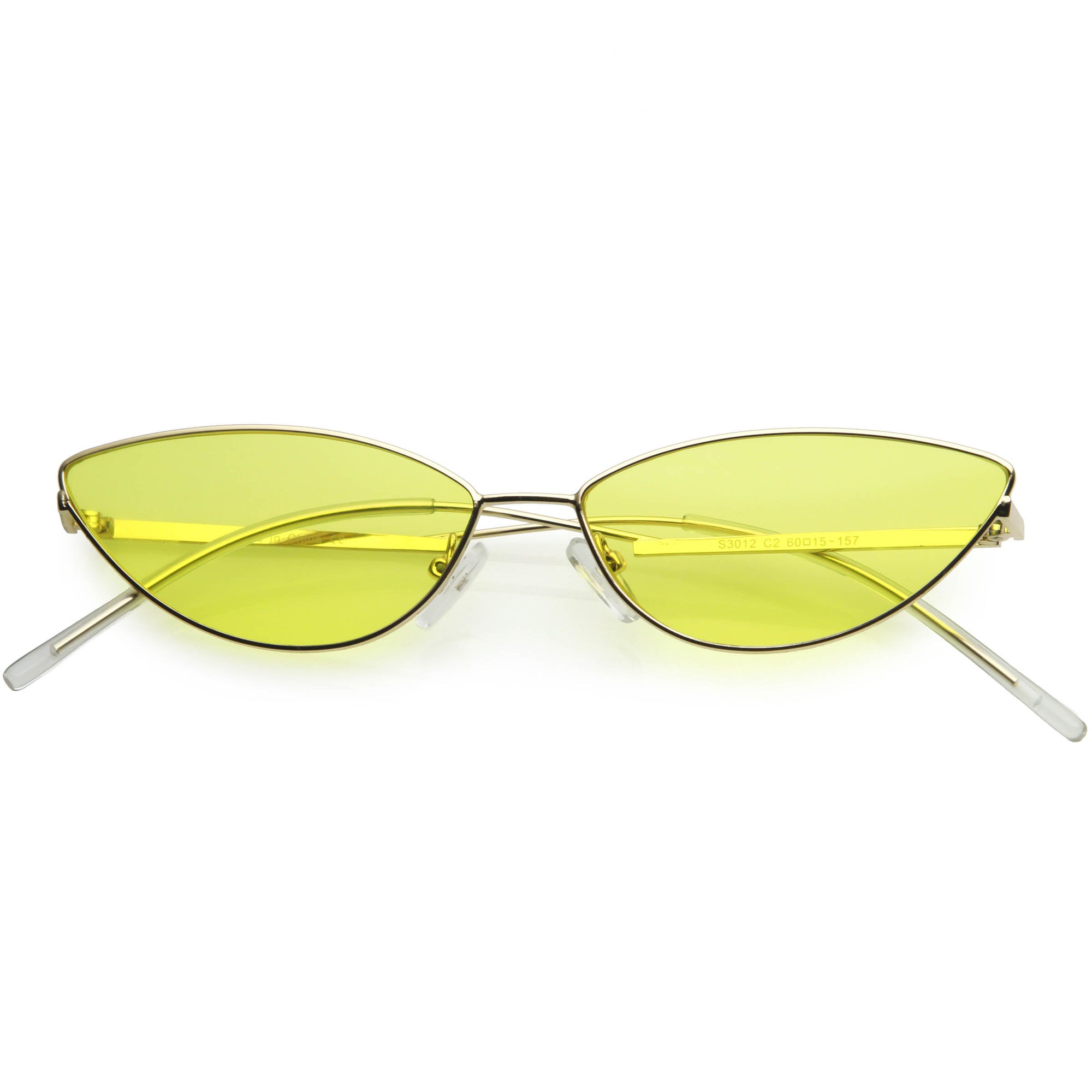 Retro Vintage Inspired Thin Metal Frame Color Tinted Lens Cat Eye Sung ...