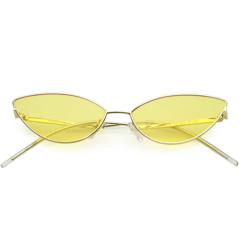 Retro Vintage Inspired Thin Metal Frame Color Tinted Lens Cat Eye Sung Zerouv 