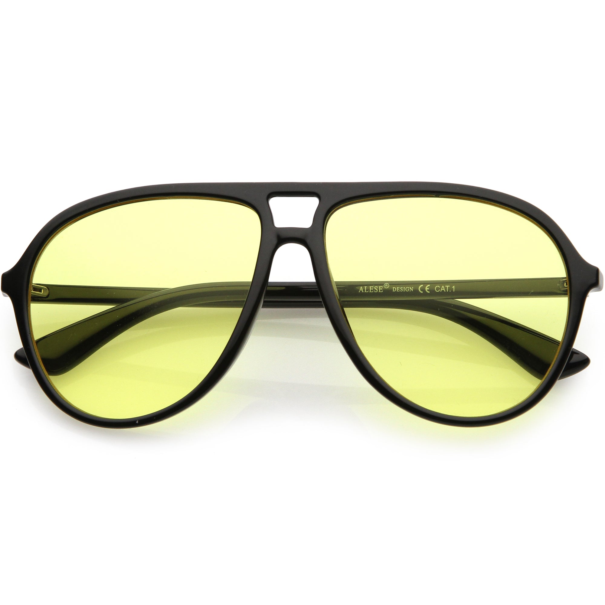 Classic 80s Inspired Color Tinted Lens Retro Aviator Sunglasses Zerouv