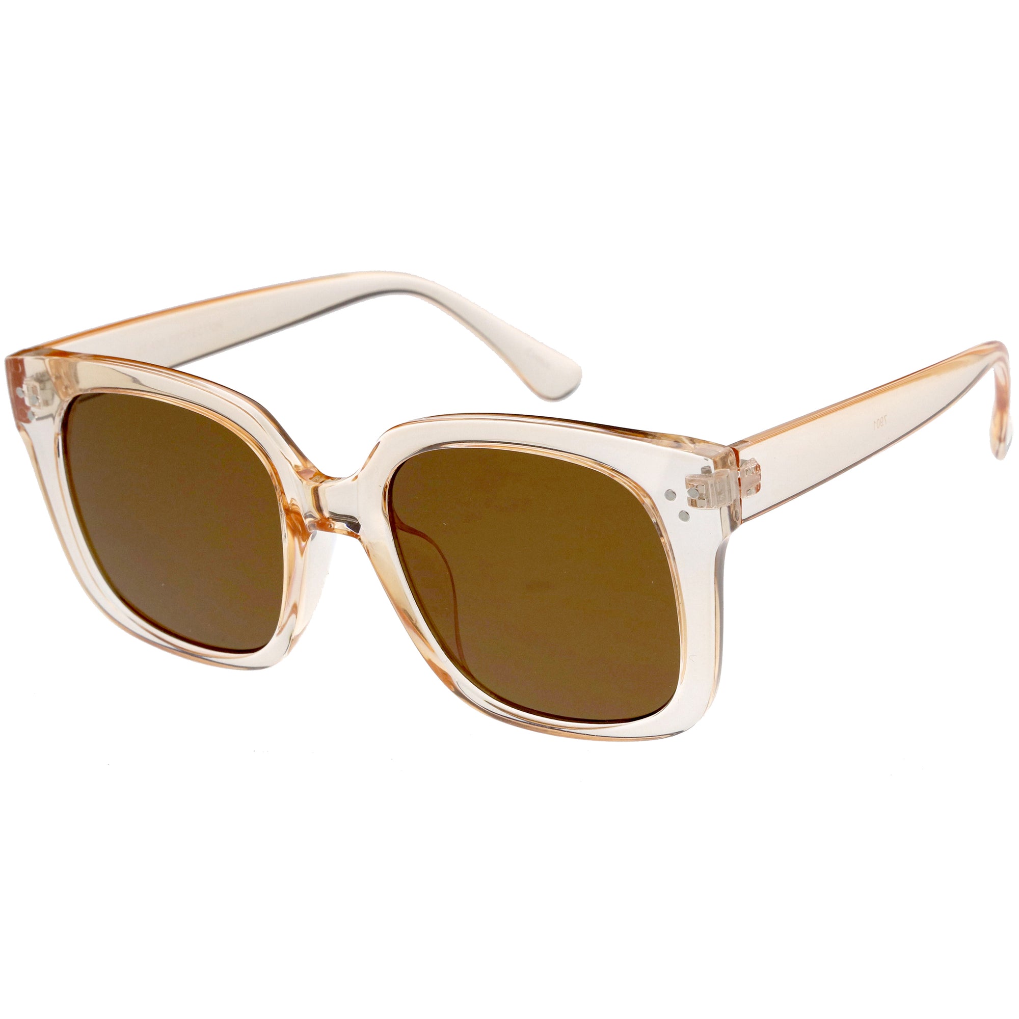 Posh Oversize Neutral Colored Lens Square Horn Rimmed Sunglasses D104 ...