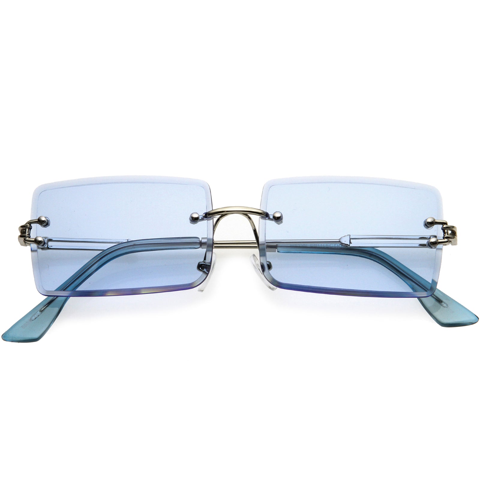 Blue & Pink Square Rimless Sunglasses – Gameday Bae