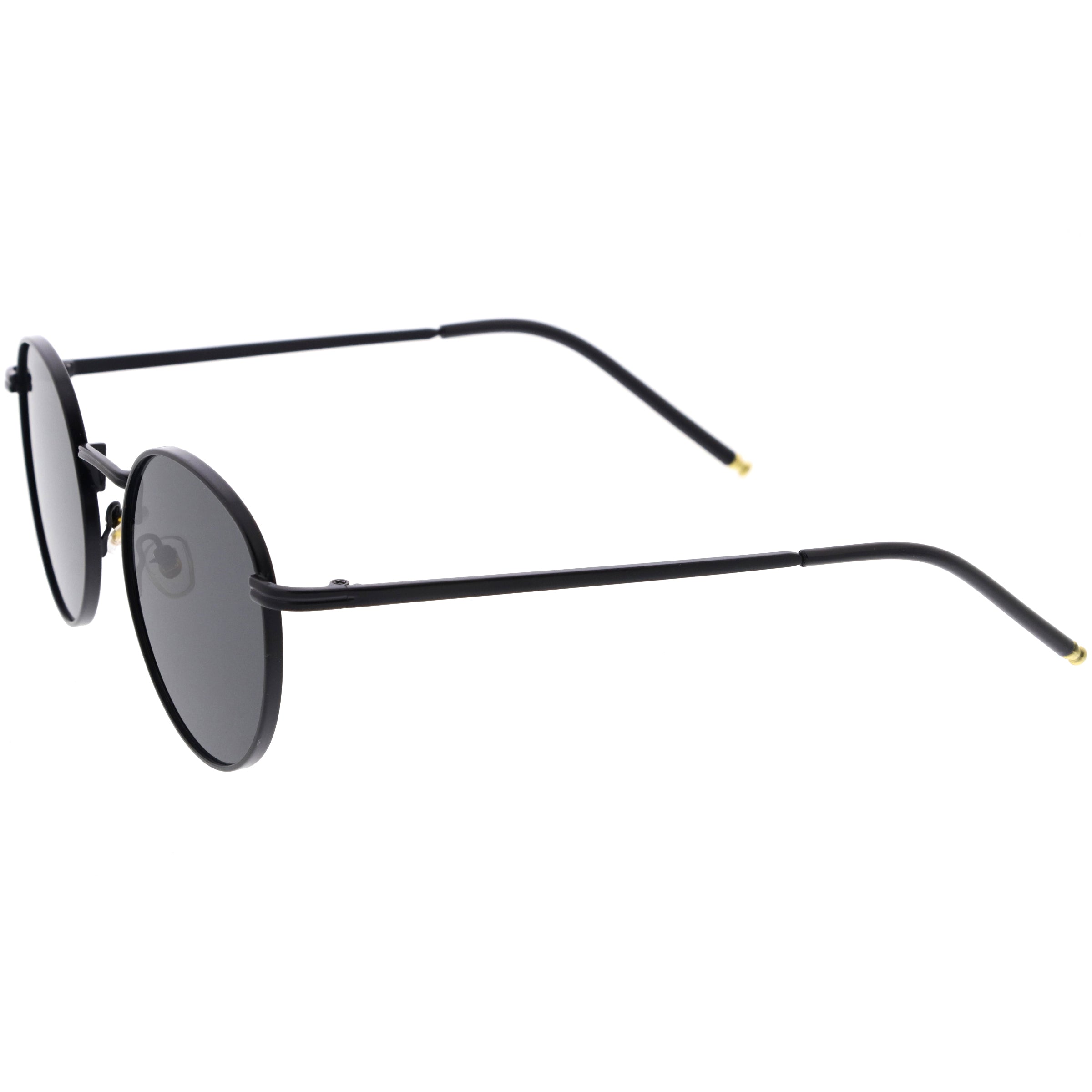 Elegant Ultra Thin Metal Accented Circular Round Sunglasses D253