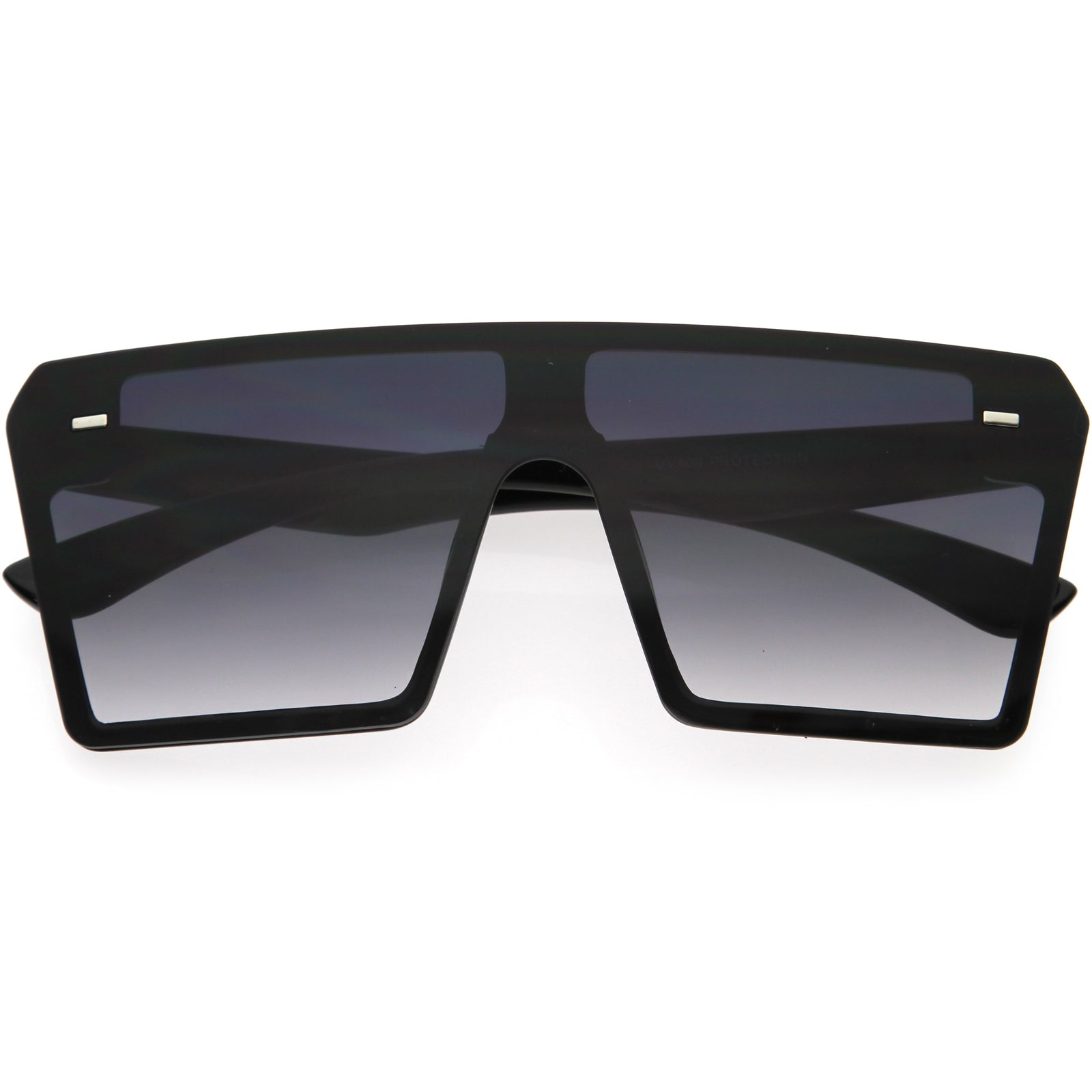 Fashion Oversize Flat Black Lens Square Big Shield Oversize