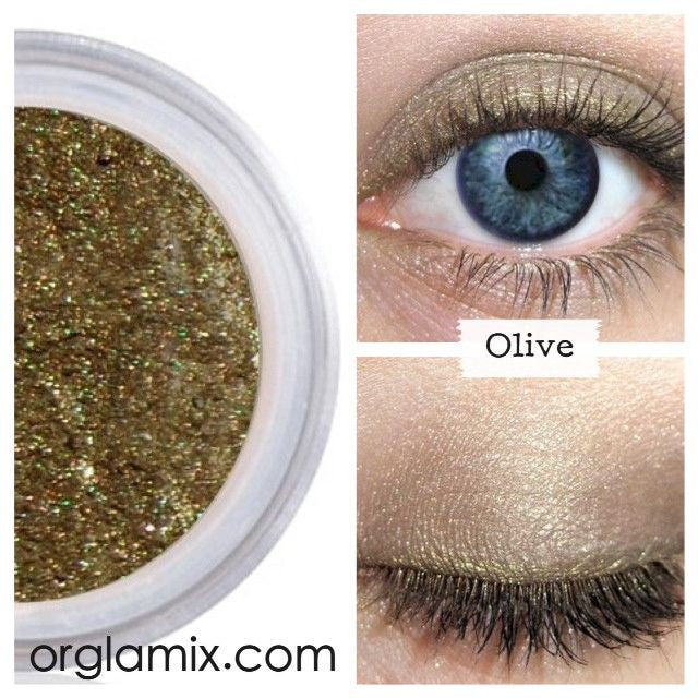 Olive Neutral Greeen Shimmer Eye Shadow Orglamix Natural Eyeshadow