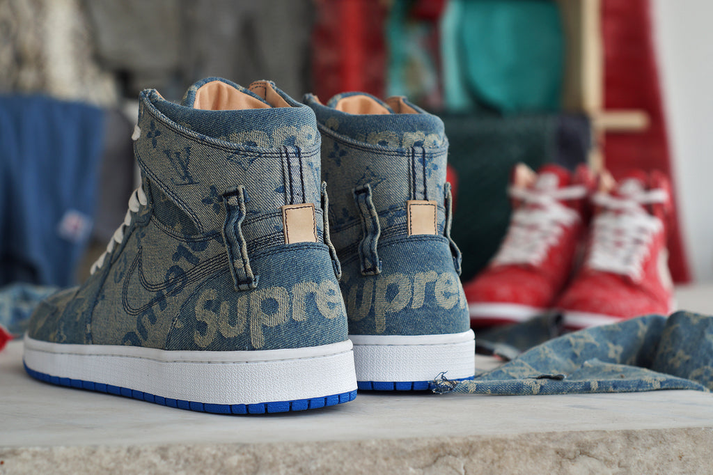 Blue Supreme x LV Jordan 1 by JBFcustoms