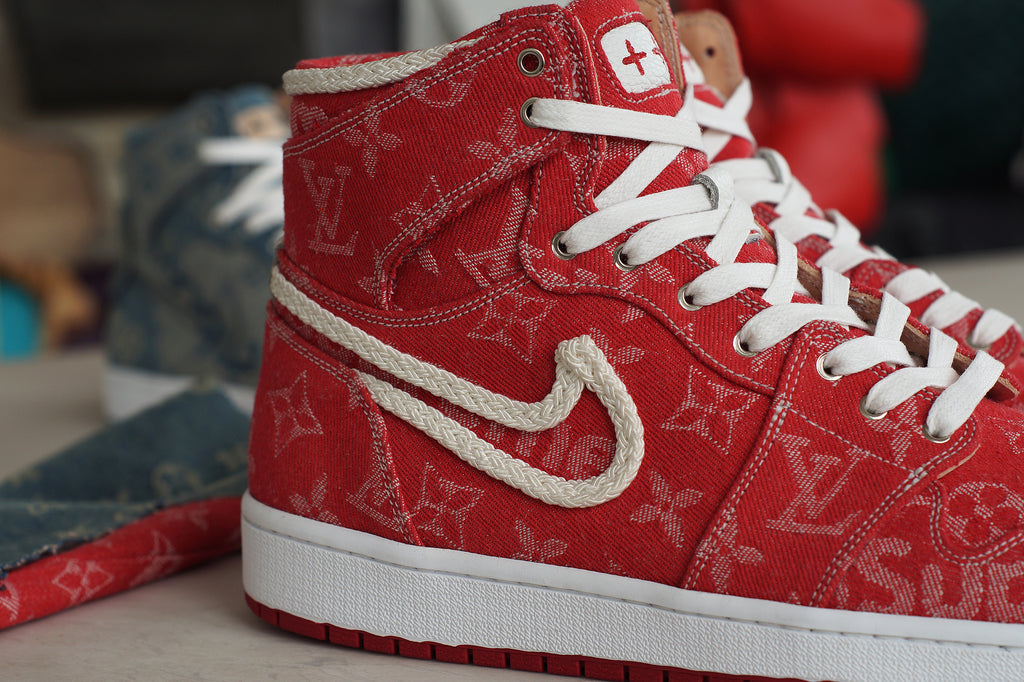 Red Supreme x LV Air Jordan 1 by JBFcustoms