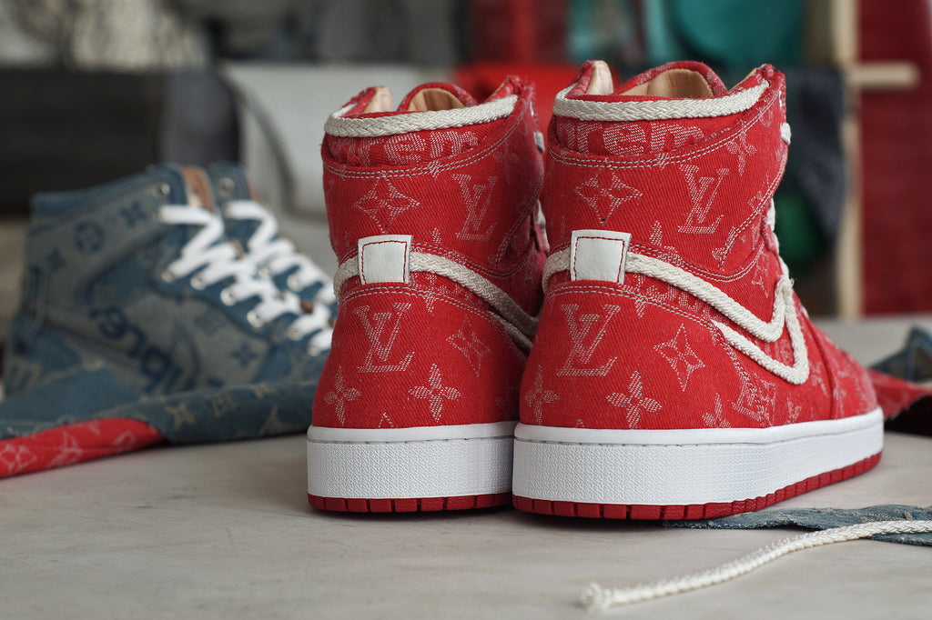 Red Supreme x LV Air Jordan 1 by JBFcustoms