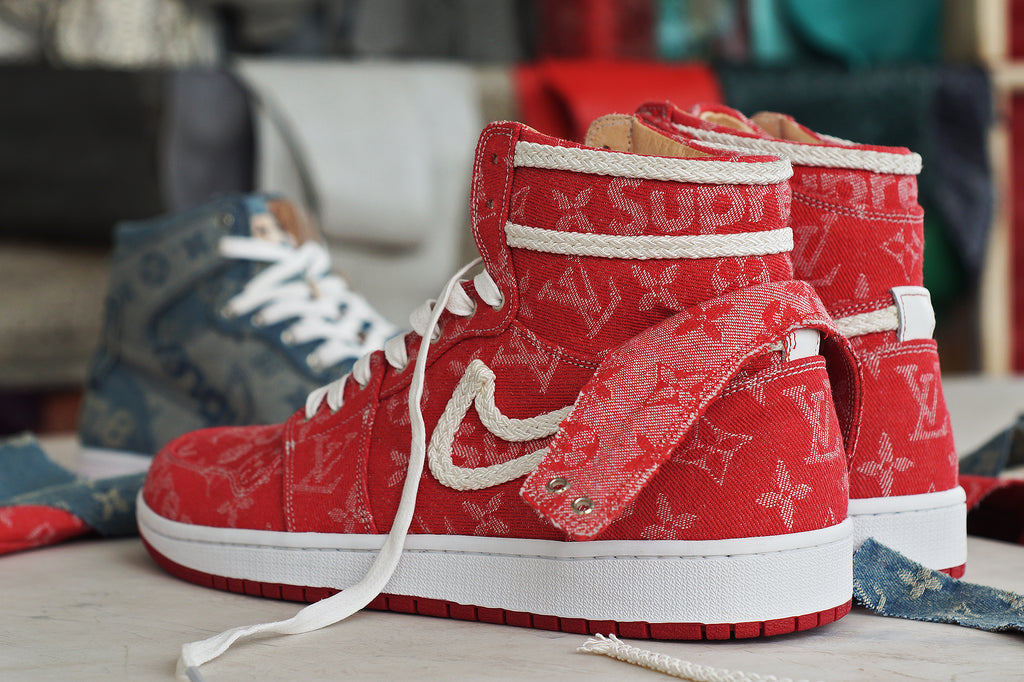 Red Supreme x LV Air Jordan 1 by JBFcustoms