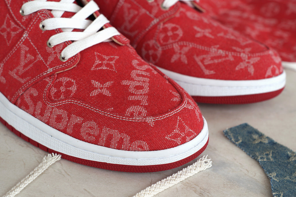 Red Supreme x LV Air Jordan 1 by JBFcustoms