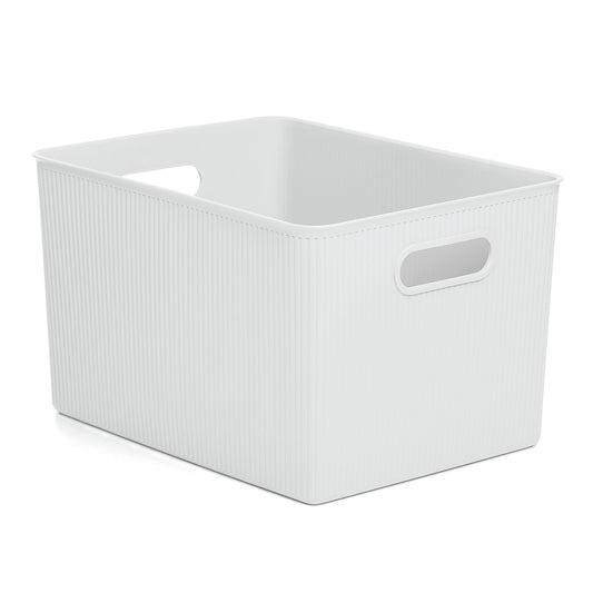 Superio Brand 15 Liter Ribbed Storage Bin Brown