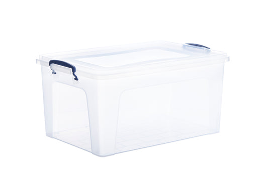 Superio 602 Storage Container 62 qt Clear with Blue Handles