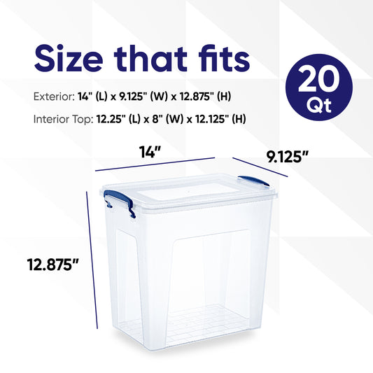 Superio 10 Qt Clear Plastic Storage Bins with Lids and Latches, Organizing  Containers, Stackable Plastic Bin for Home, Garage, School, and Office