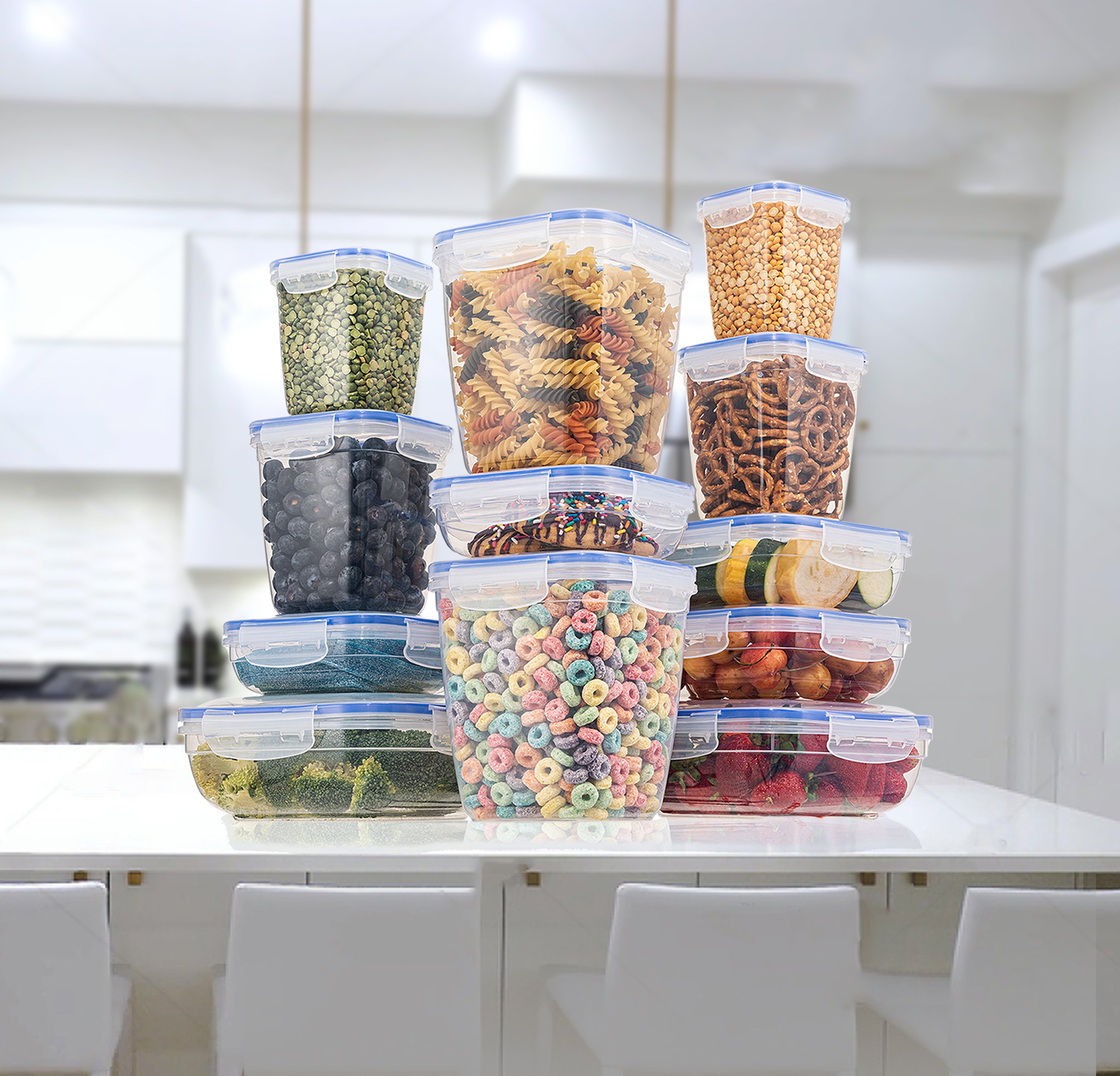 Superio Brand Multisize Plastic BPA-Free Reusable Food Storage