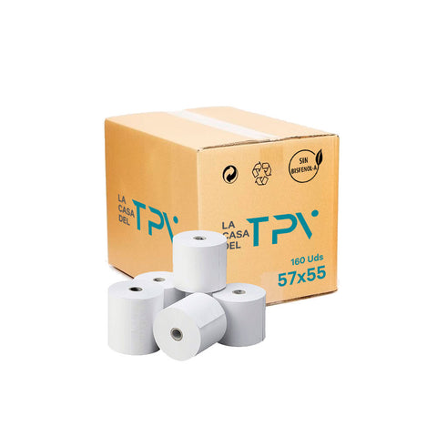 Rollo De Papel Térmico - Datáfono - 57 Mm X 30 Mts Paq X 8