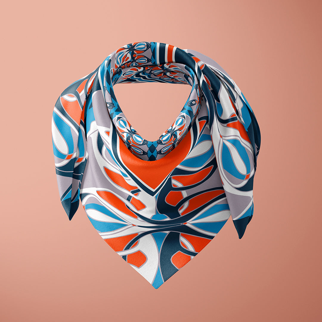 orange blue scarf