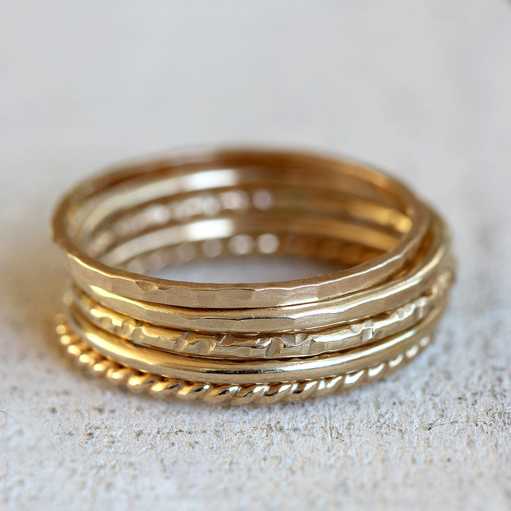 Gold stacking rings 14k gold stacking rings – Praxis Jewelry