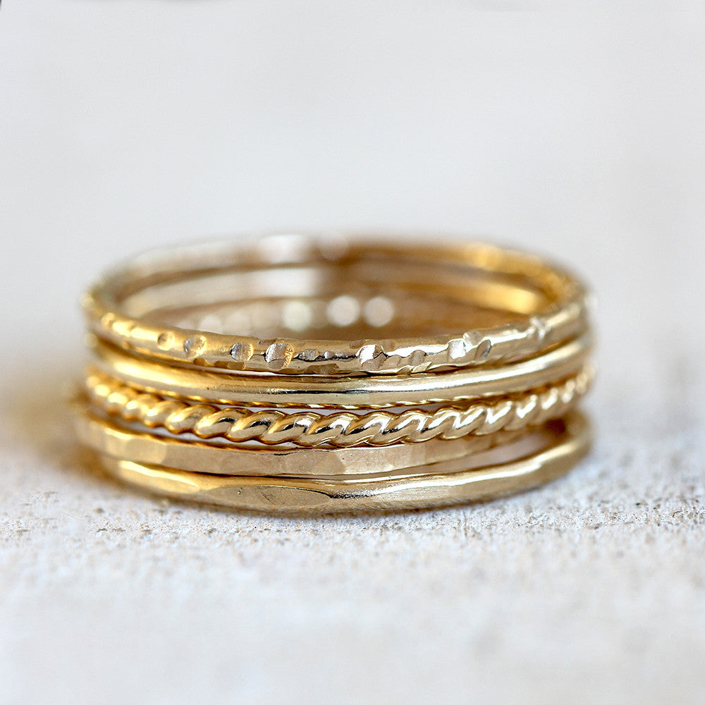 Gold stacking rings 14k gold stacking rings Praxis Jewelry