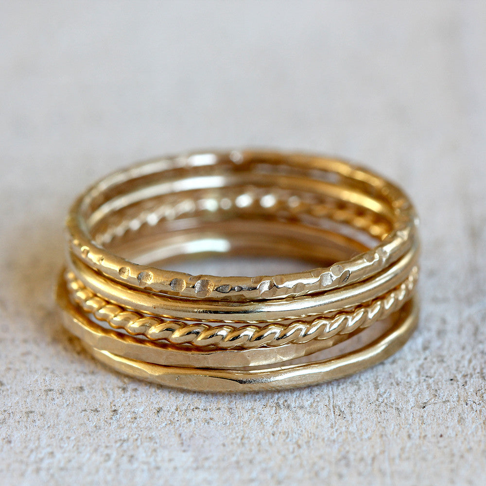 Gold stacking rings 14k gold stacking rings – Praxis Jewelry