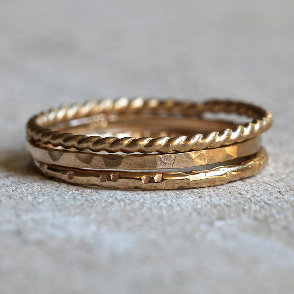 Gold stacking rings 14k gold stacking rings – Praxis Jewelry