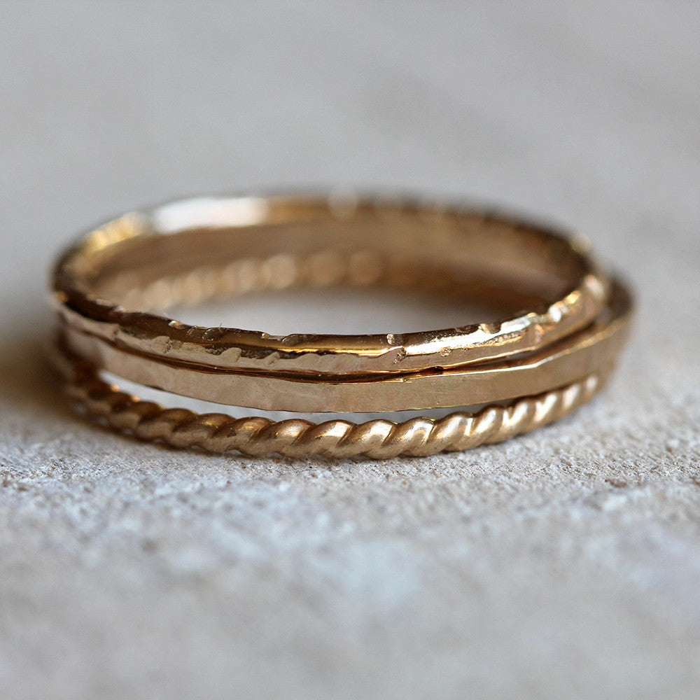 Gold stacking rings 14k gold stacking rings – Praxis Jewelry