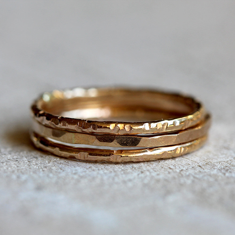 Gold stacking rings 14k gold stacking rings – Praxis Jewelry