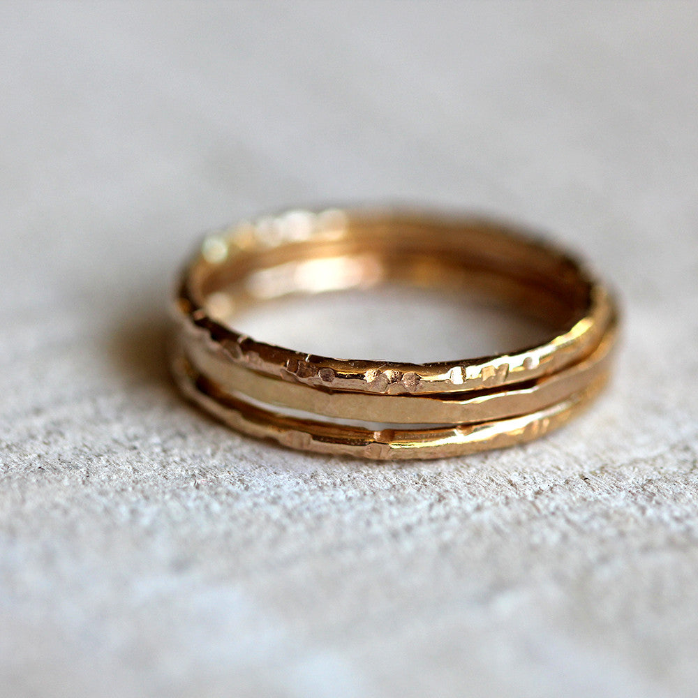 14k gold stacking rings – Praxis Jewelry