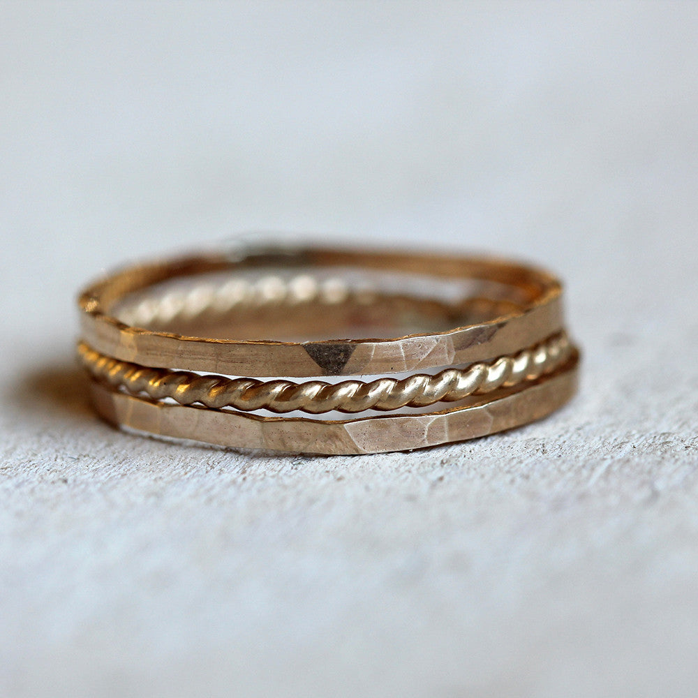 14k gold stacking rings – Praxis Jewelry