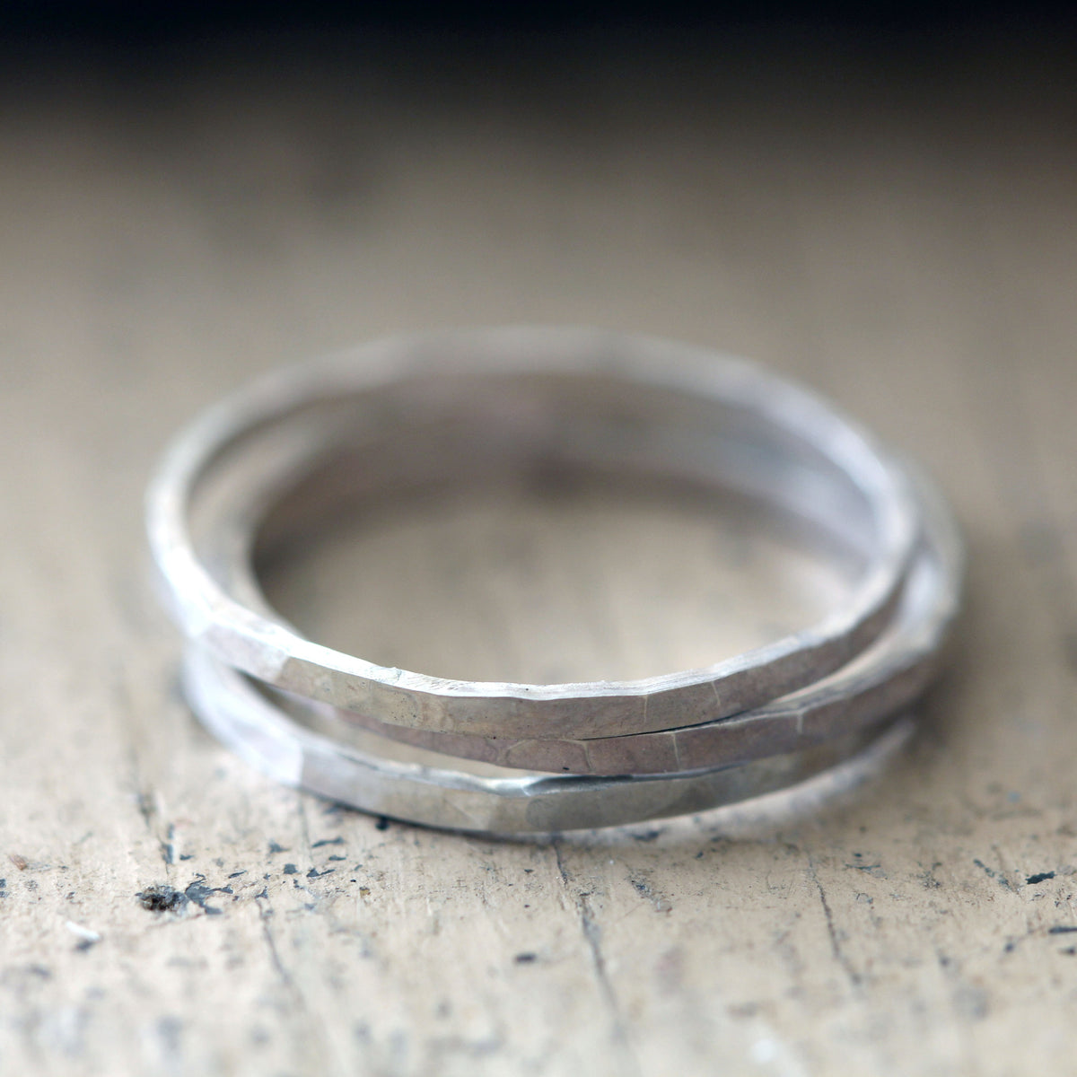 Hammered Stacking Rings Sterling Silver – Praxis Jewelry