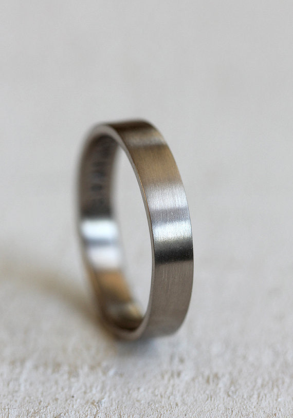 14k gold inner message wedding band