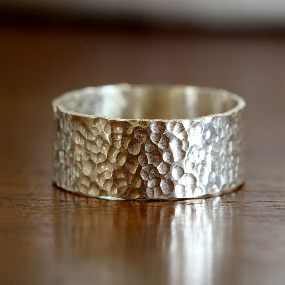  Hammered Silver Ring  Praxis Jewelry 