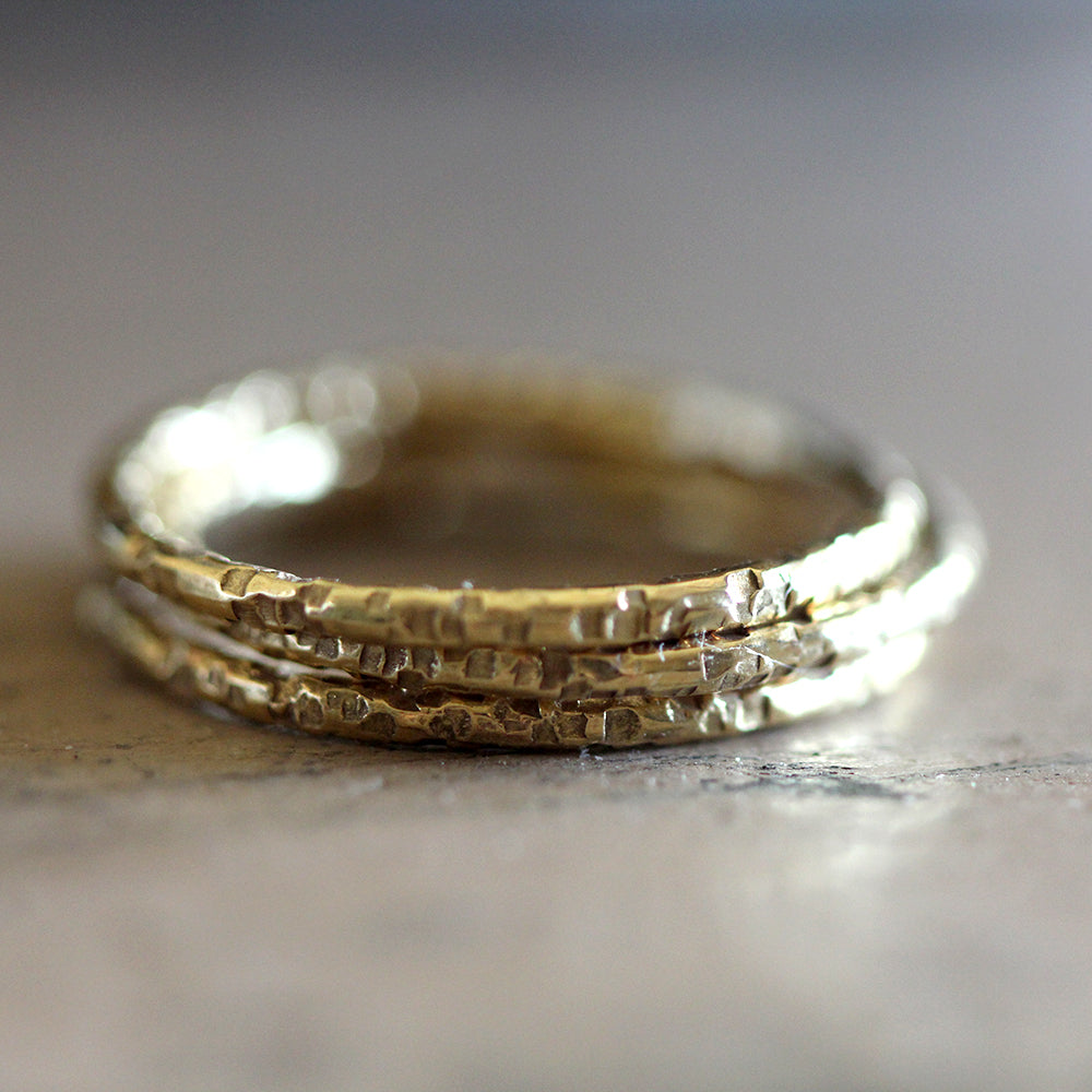 14k Gold Textured Ring – Praxis Jewelry