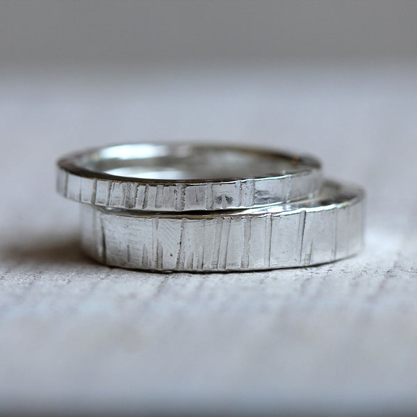 Men's tree bark wedding ring – Praxis Jewelry