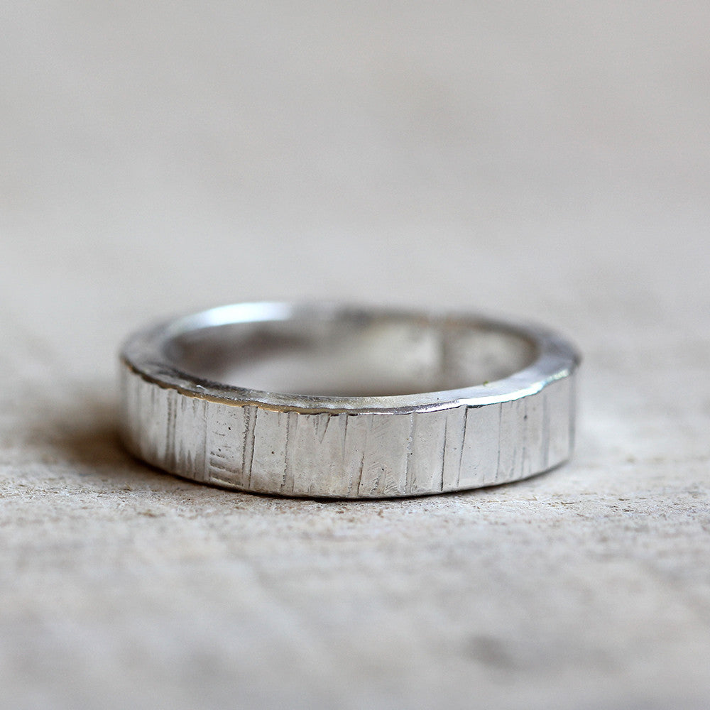 Men's tree bark wedding ring – Praxis Jewelry