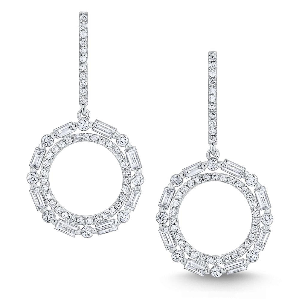 Diamond Metropolis Circle Earrings Set In 14 Kt Gold Kc Design