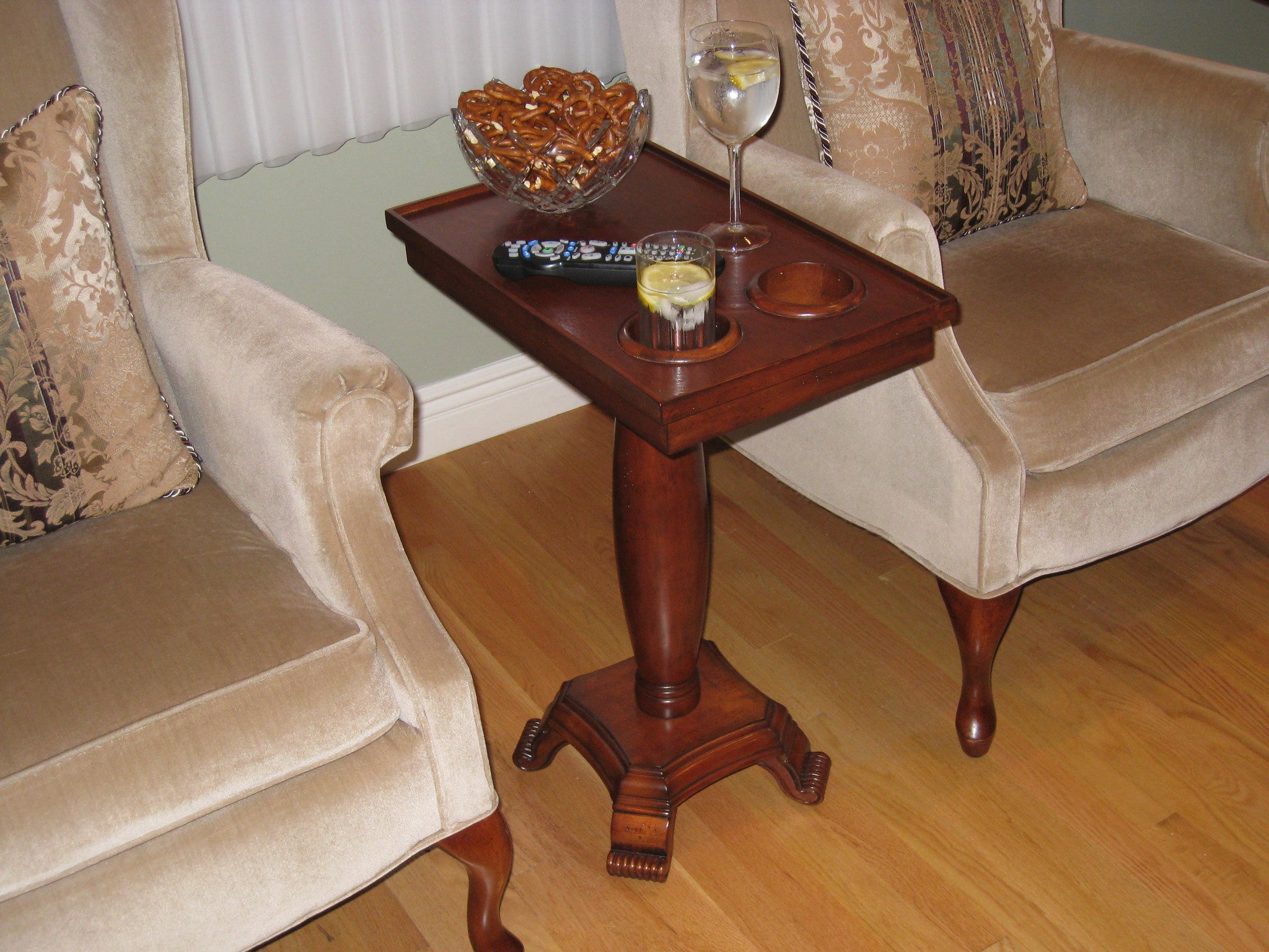 small table beside chair