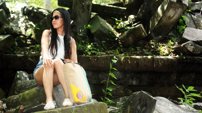EB Wild Tote Bag | Made out of recycled Cambodian rice sacks