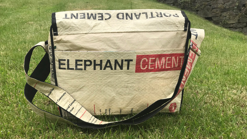 EB Messenger Bag | Handmade from recycled cement bags in Cambodia