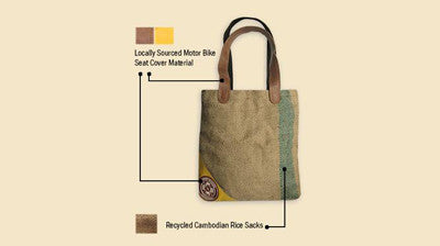 EB Wild Tote Bag | Made out of recycled Cambodian rice sacks