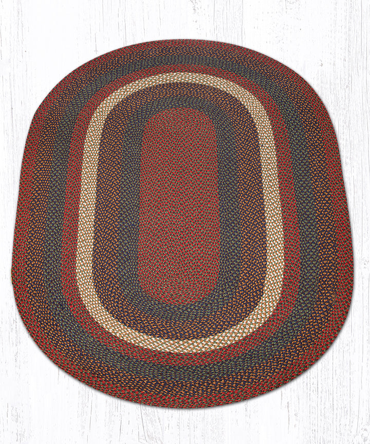 Earth Rugs C-040 Oval Burgundy/Gray Braided Rug