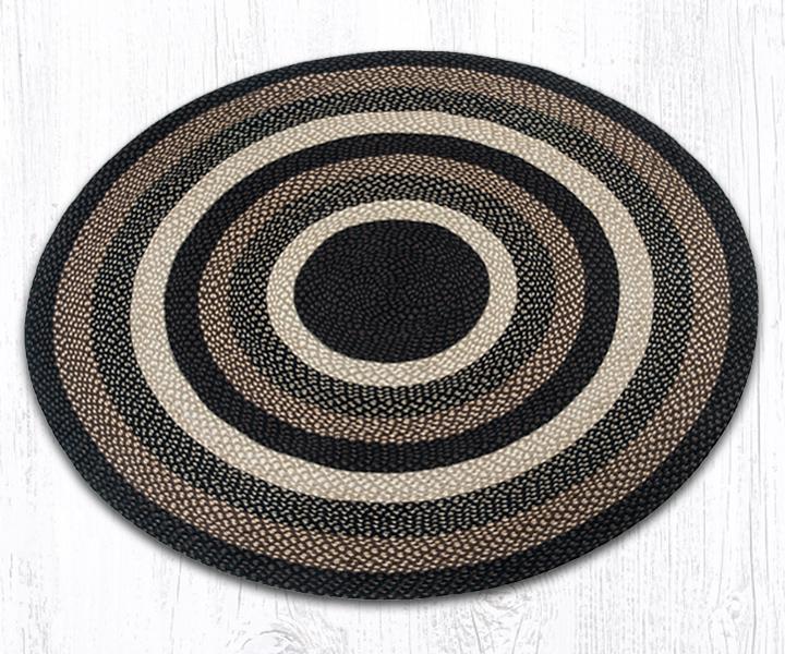 Earth Rugs鈩 C-313 Mocha/Frappuccino Round Braided Rug 5.75'x5.75'